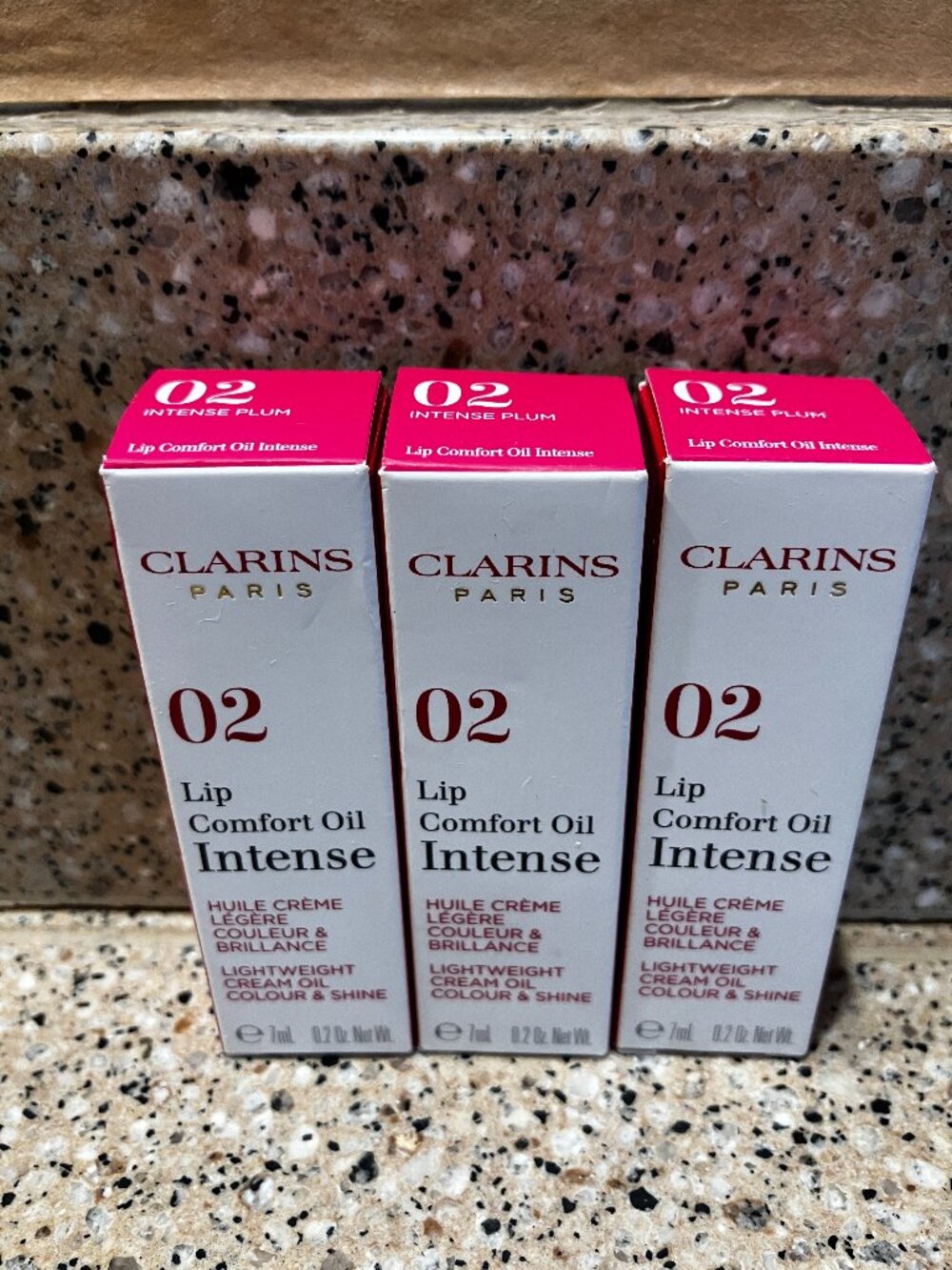 Clarins Intense Plum set of 3 Lip Comfort Oils! NIB